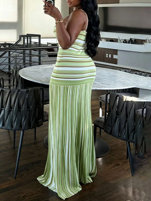 Stripe Combo Cami Maxi Dress