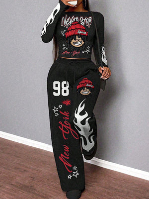 Printed Top & Pants Set
