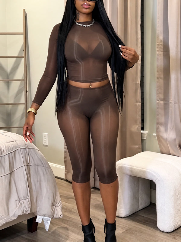Body Gloss Capri Pants Set