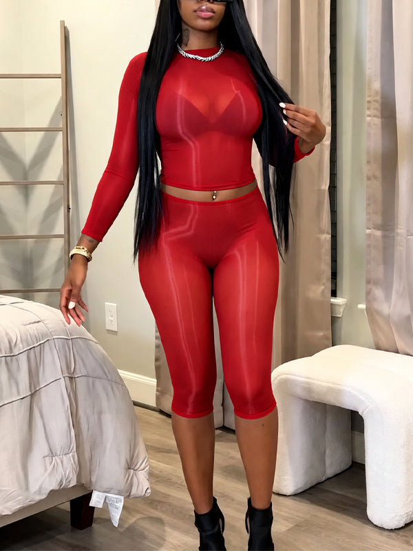 Body Gloss Capri Pants Set