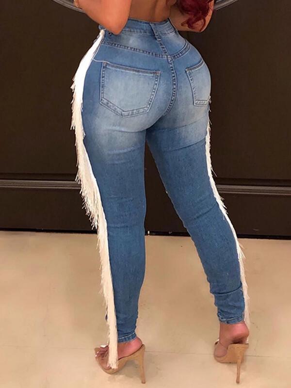 Indiebeautie Distressed Fringe Jeans