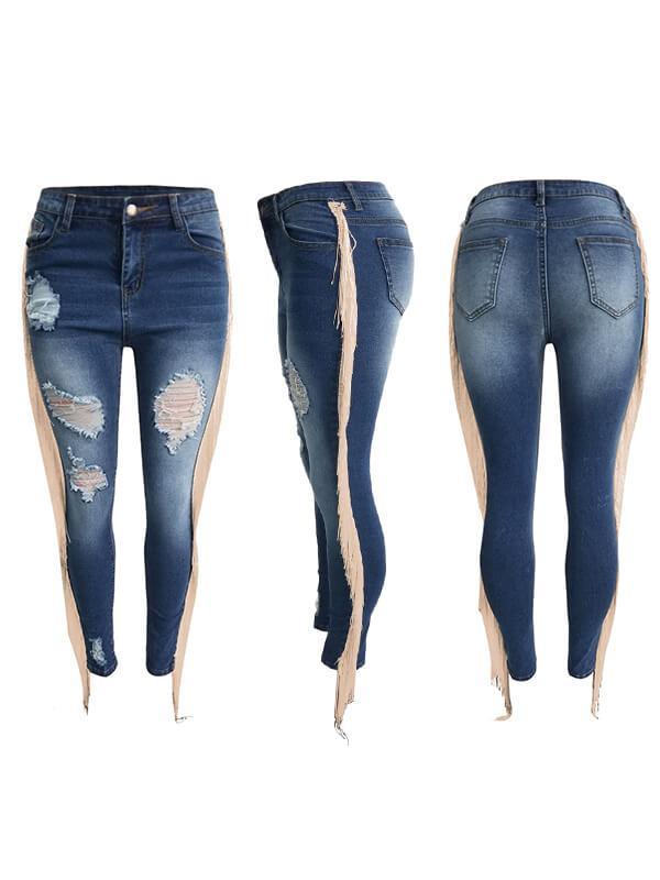Indiebeautie Distressed Fringe Jeans