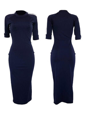 Maxikleid mit Streifenärmeln