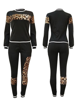 Kombi-Set aus Sweatshirt und Jogginghose mit Print – Ausverkauf