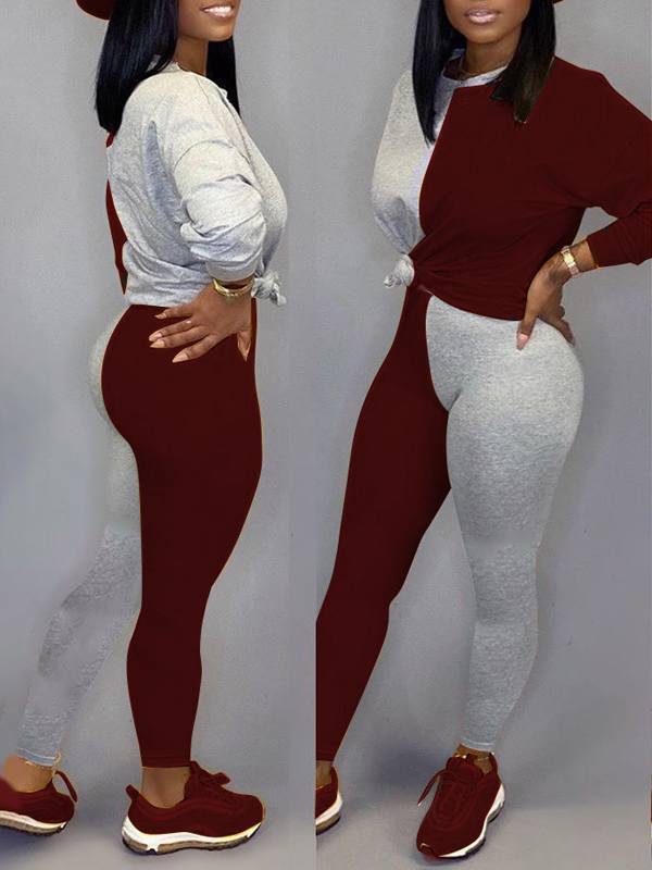 Two-Tone Sweatshirt & Pants Set