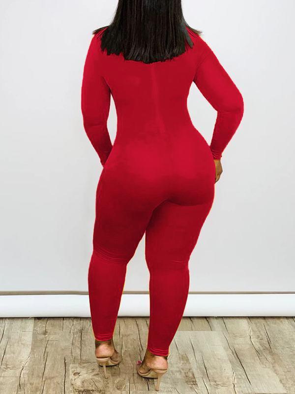 Einfarbiger, schmaler Jumpsuit