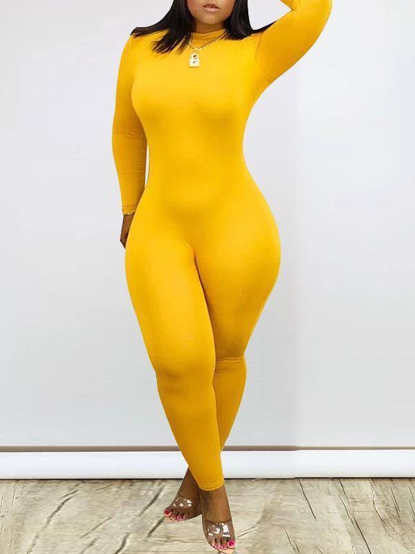 Einfarbiger, schmaler Jumpsuit