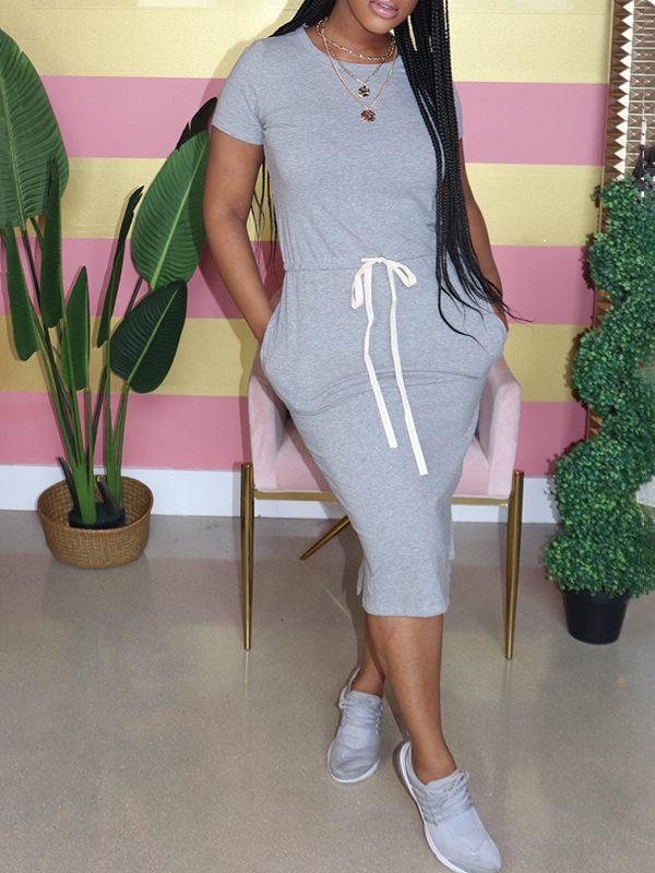 Robe t-shirt à cordon de serrage