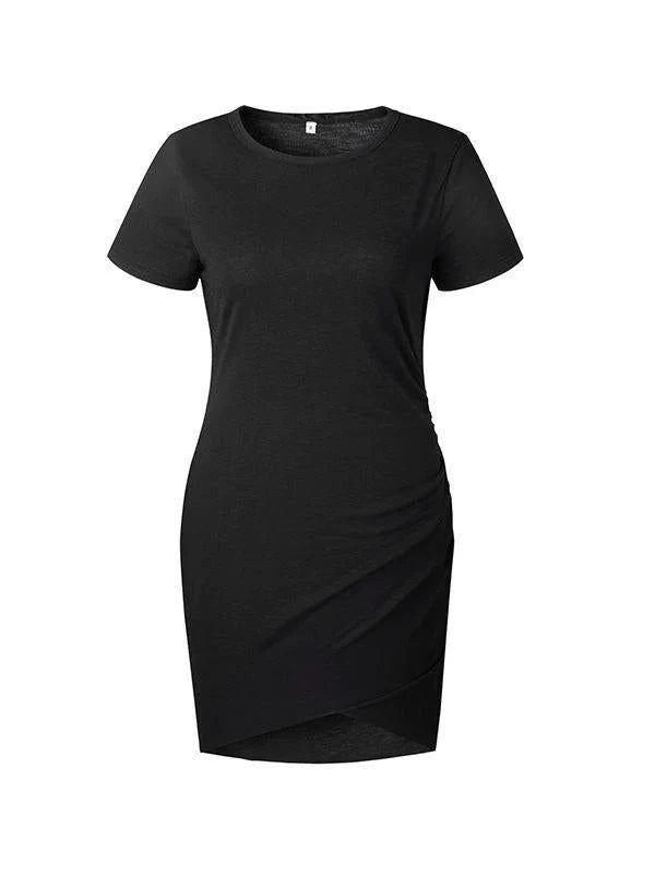 Robe t-shirt asymétrique unie