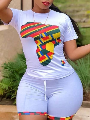 Set mit T-Shirt und Shorts mit Afrika-Karte – Ausverkauf