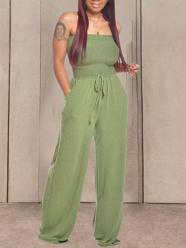 Bandeau-Jumpsuit mit Bindeband vorne