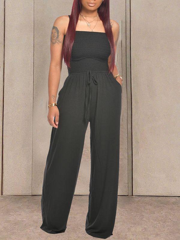 Bandeau-Jumpsuit mit Bindeband vorne