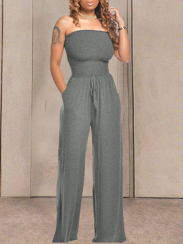 Bandeau-Jumpsuit mit Bindeband vorne