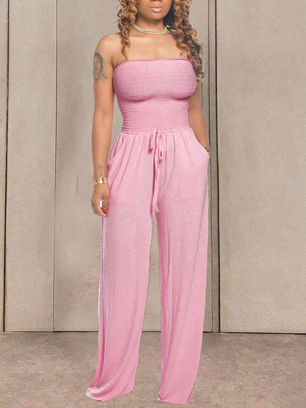 Bandeau-Jumpsuit mit Bindeband vorne