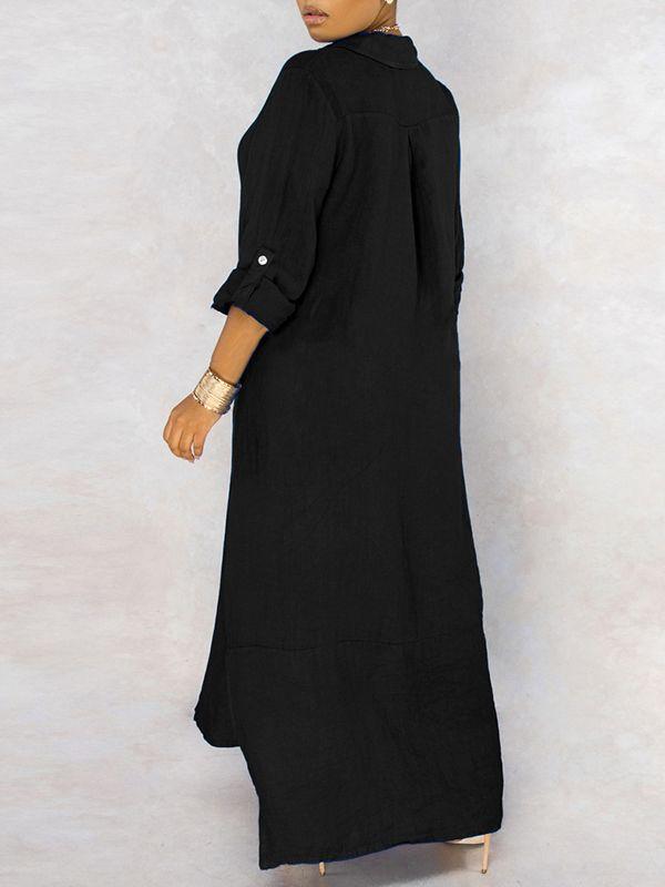 Robe chemise boutonnée unie