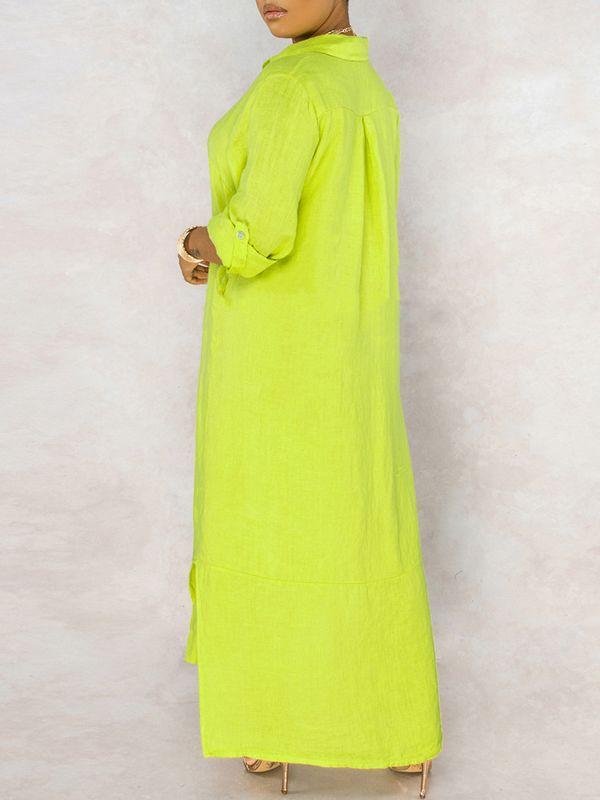 Robe chemise boutonnée unie