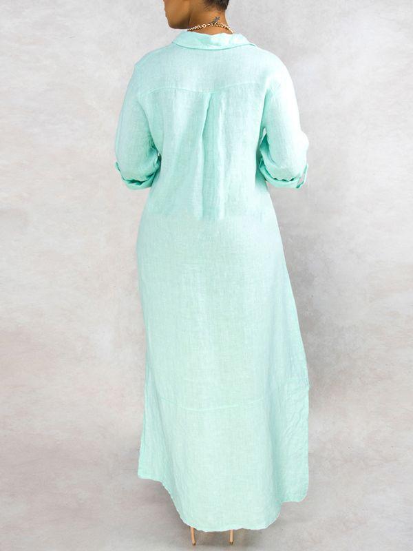 Robe chemise boutonnée unie