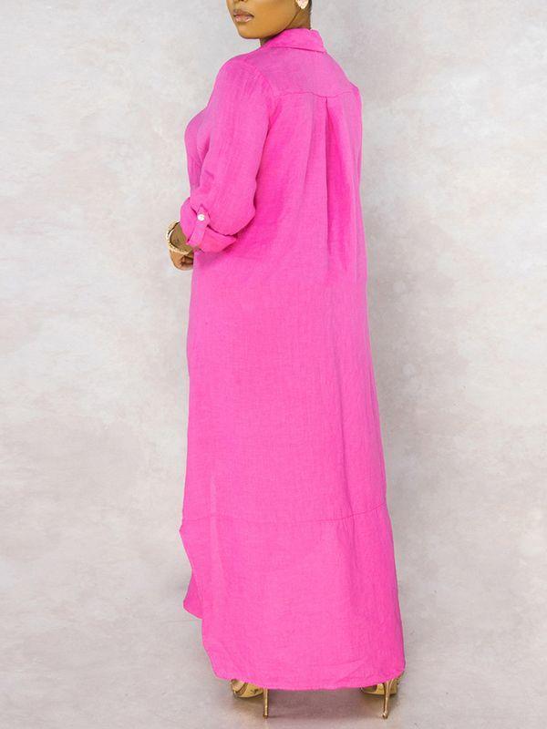 Robe chemise boutonnée unie