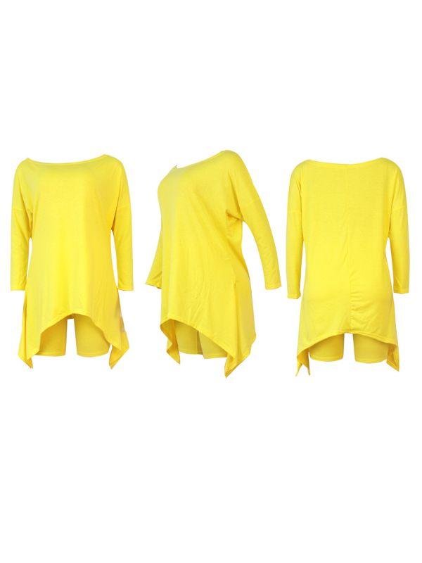 Set aus asymmetrischem Top und Bikershorts – Ausverkauf