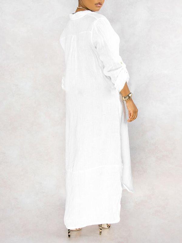 Robe chemise boutonnée à fente latérale