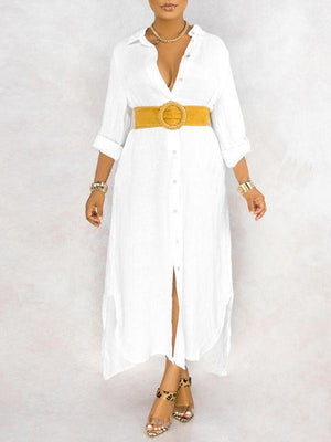 Hemdkleid mit Button-Down-Seitenschlitz