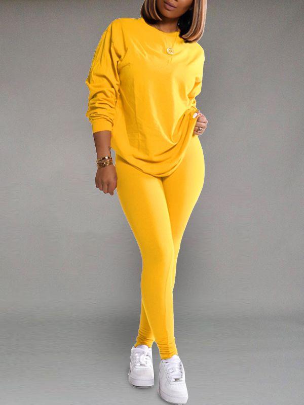 Ensemble sweat-shirt et leggings unis