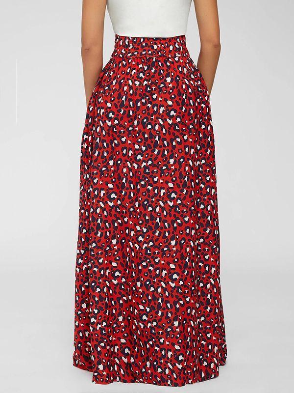 High-Waist Leopard Skirt