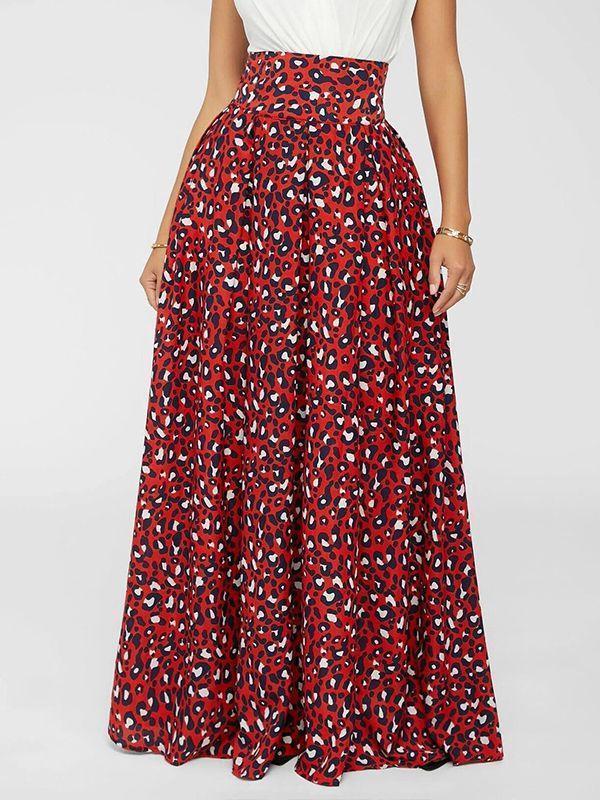 High-Waist Leopard Skirt