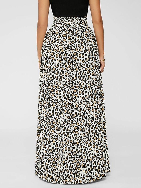 Leopardenrock mit hoher Taille