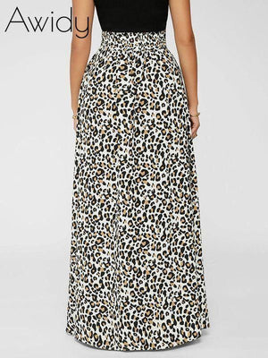High-Waist Leopard Skirt