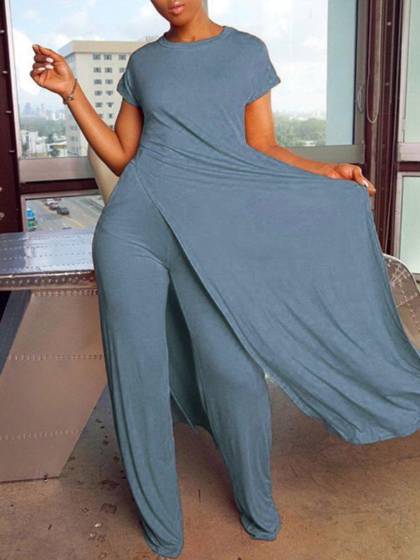 Indiebeautie Solid Slit Tunic & Pants Set