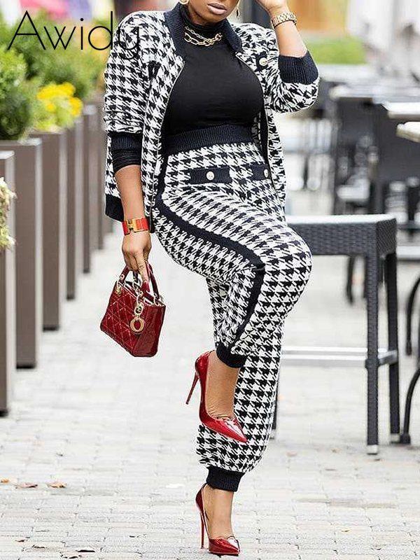 Houndstooth Jacket & Pants Set