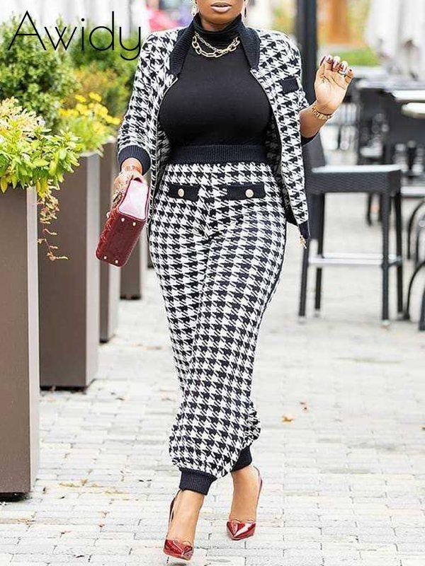 Houndstooth Jacket & Pants Set Houndstooth
