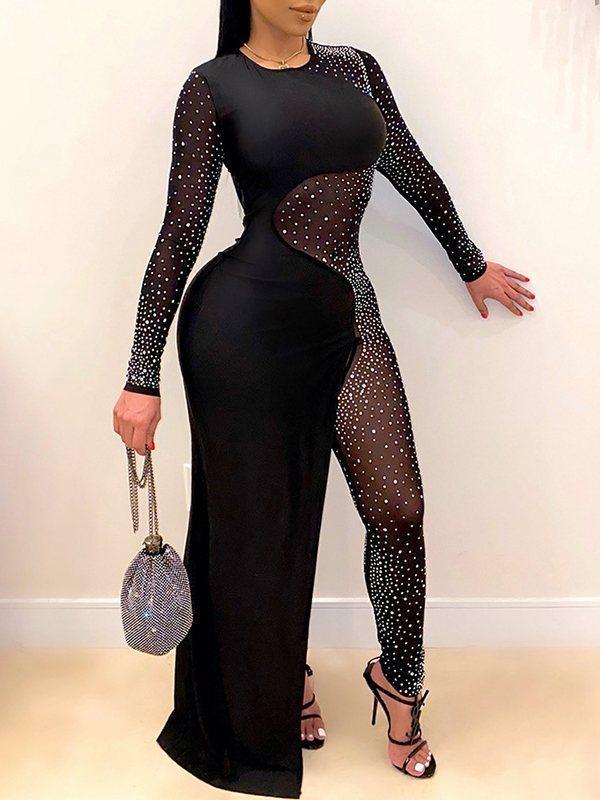 Transparenter Kombi-Jumpsuit mit Nieten