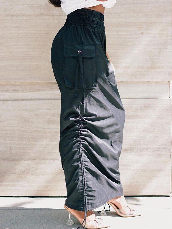 Rock mit hoher Taille und Kordelzug