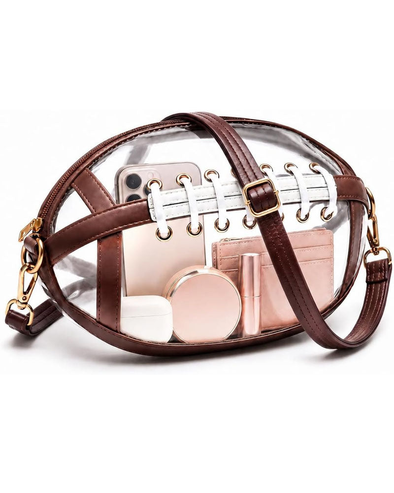 Game Plan Clear Football Crossbody Bag