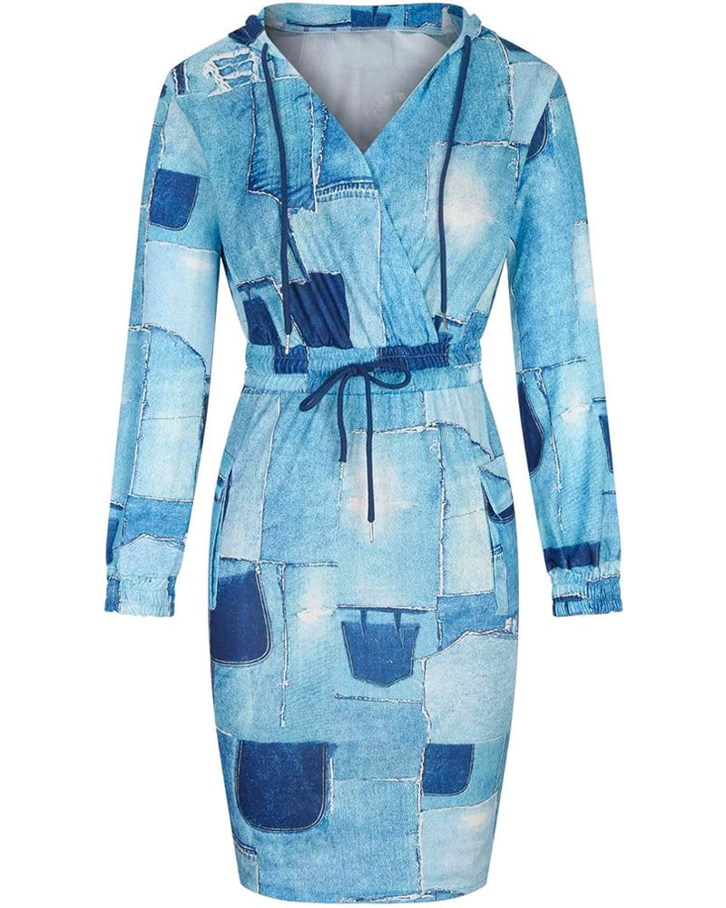 Gi jane Midi Hoodie Dress BLUE