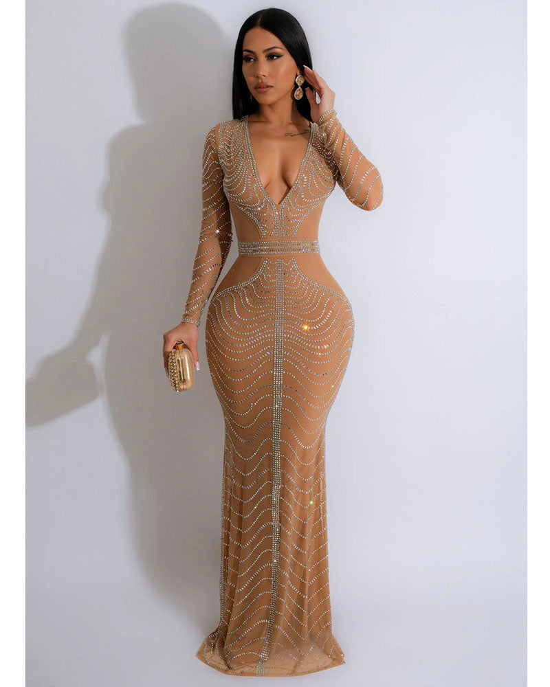 Grand Entrance Maxi Dress Apricot