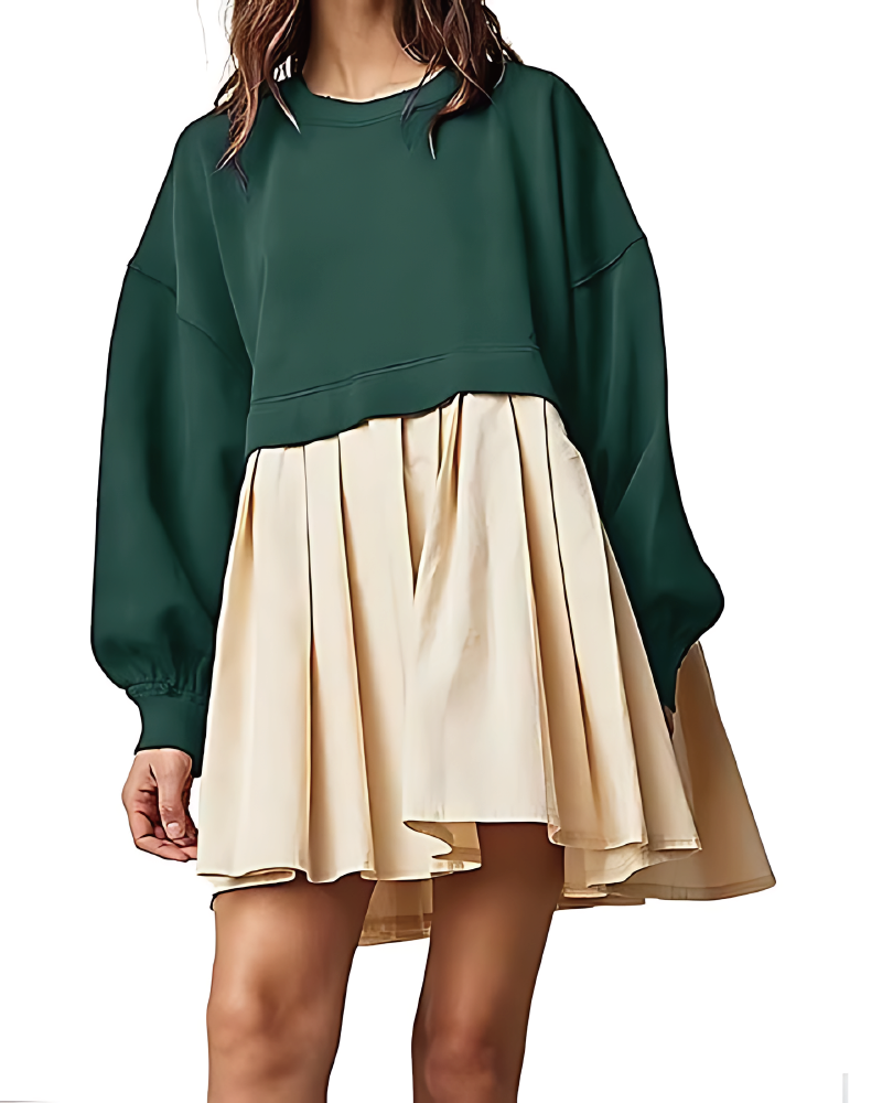 On My Way Mini Dress Green-Khaki