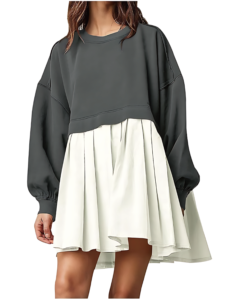 On My Way Mini Dress Grey-White
