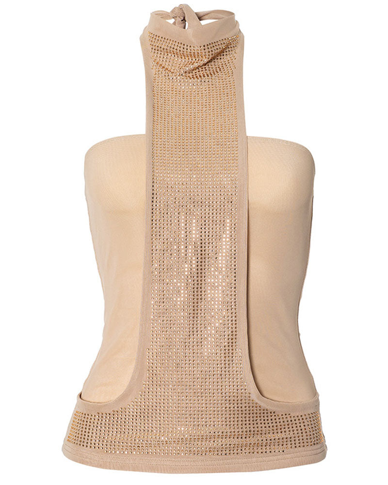 Glitzer-Tanktop mit Neckholder
