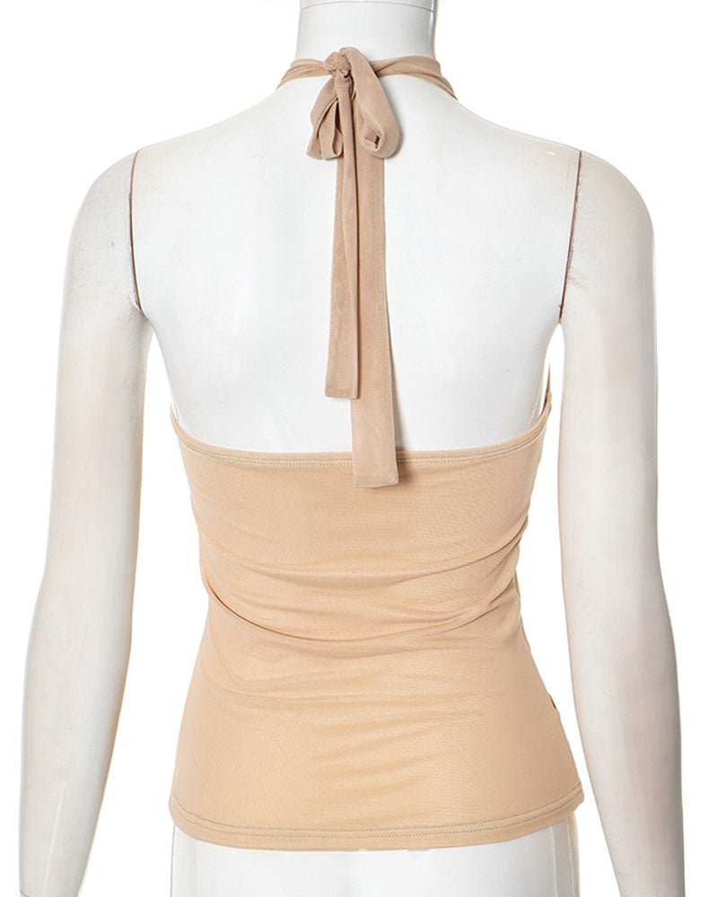 Glitzer-Tanktop mit Neckholder