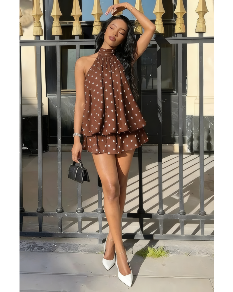 enya backless mini dress Enya Backless Mini Dress in XL Polkadot | Jaded London | Clothing