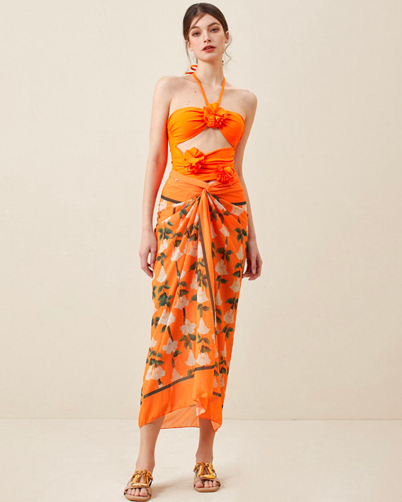 Halter Cutout Swimwear