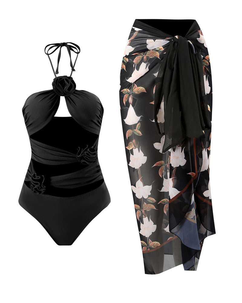 Halter Cutout Swimwear
