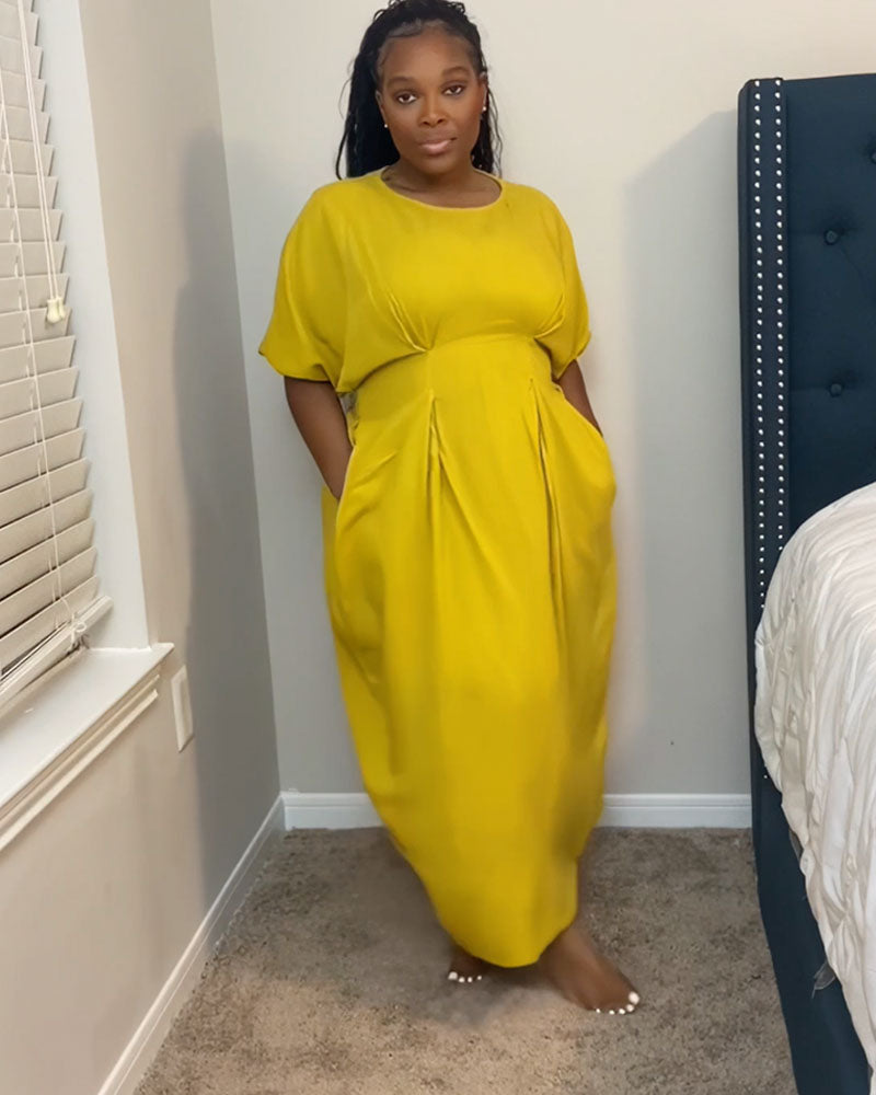 Hayden Midi Bubble Dress Yellow