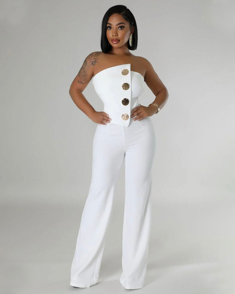 Heat Of The Night Jumpsuit White