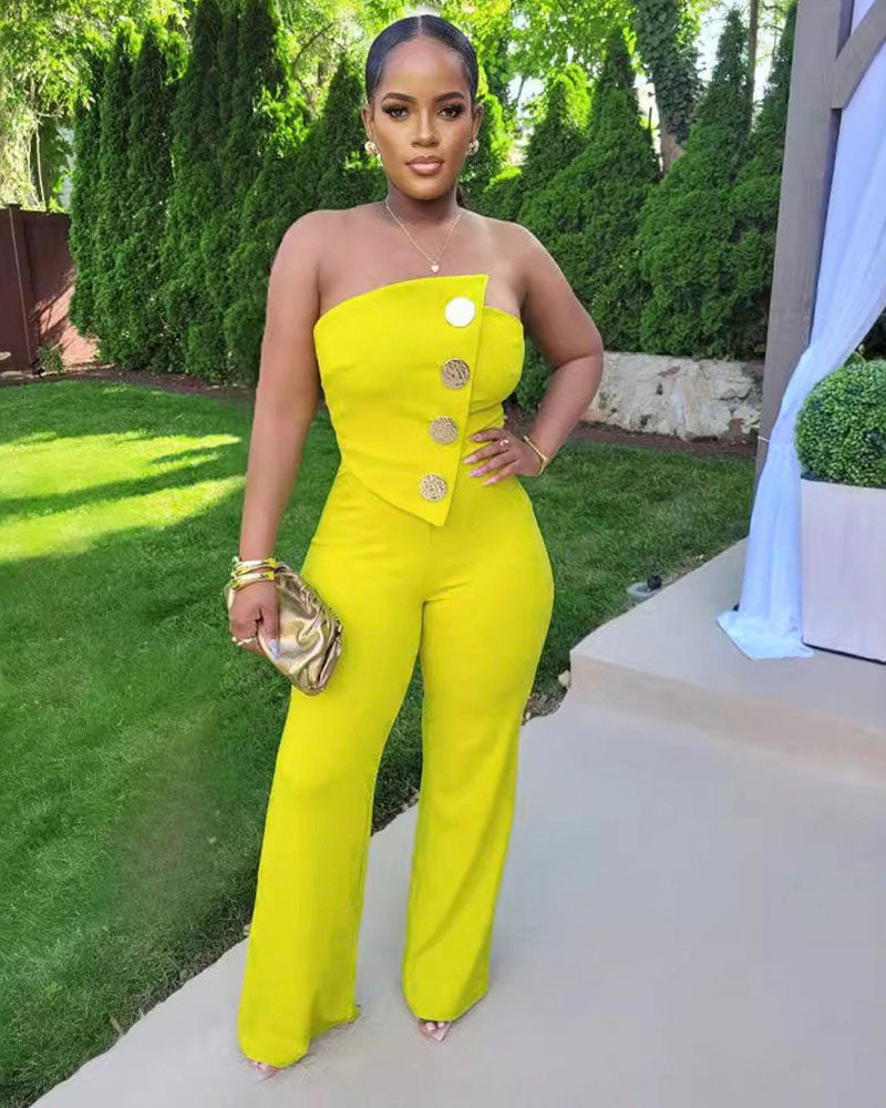 Heat Of The Night Jumpsuit Yellow