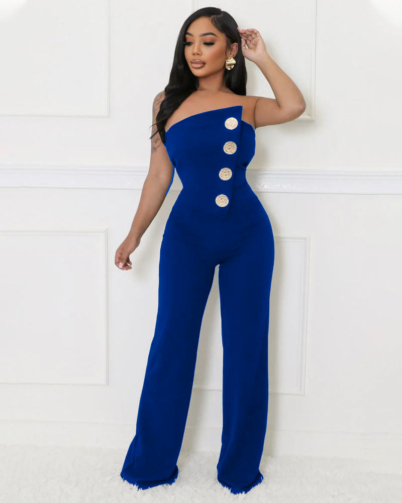 Heat Of The Night Jumpsuit Blue
