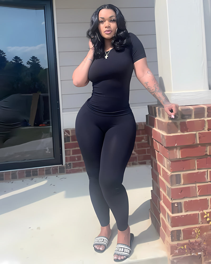 Heather Legging Set Black